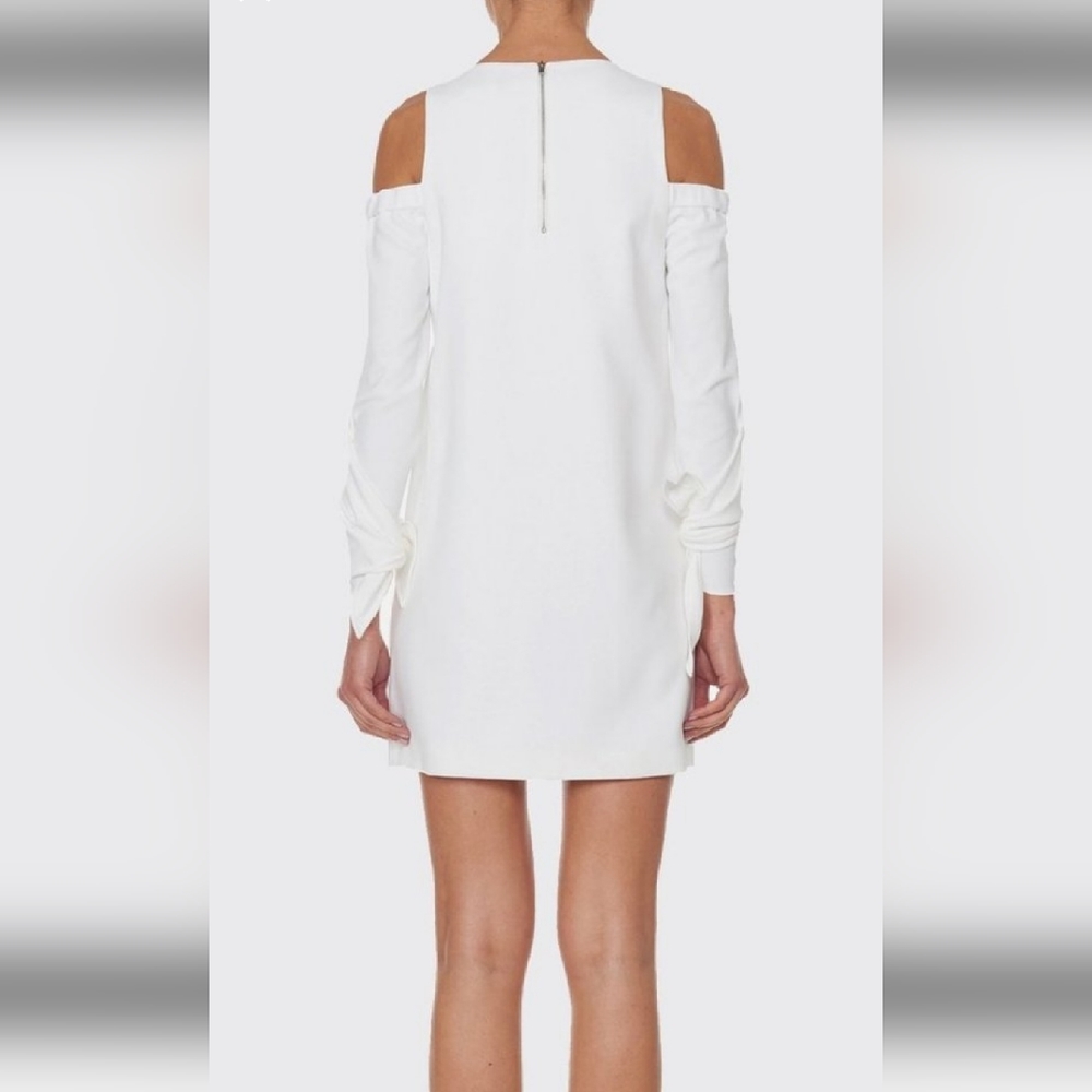 Tibi White Structured Crepe Cutout Open Shoulder … - image 2